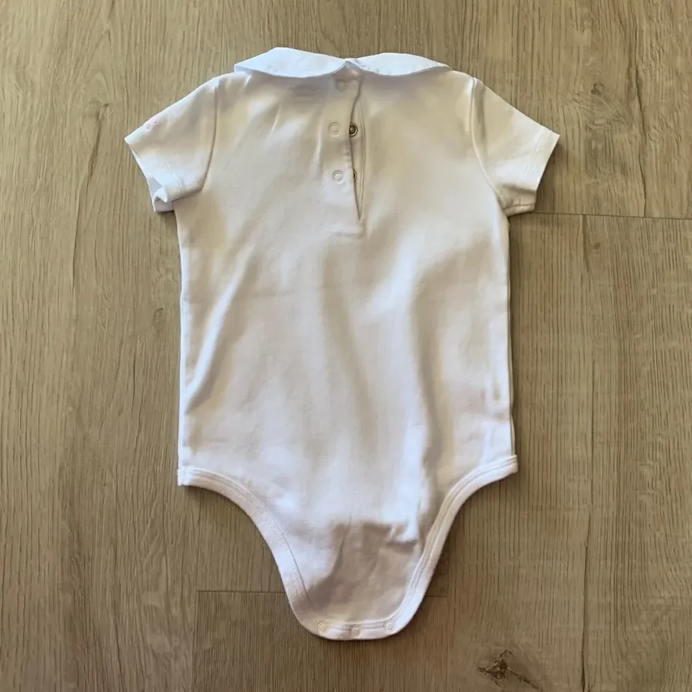 RALPH LAUREN | White | Baby Girl Collar Bodysuit